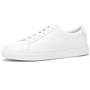 Spring Classic Low-Heel Flat Platform Private Label Casual Women Mens White Leather Sneakers