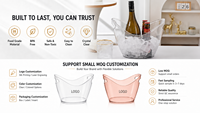 Seau à glace en plastique transparent, grande capacité, avec double poignée, pour champagne et vin, idéal pour bars et fêtes, vente en gros usine