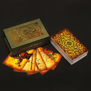 Haute Qualité Professionnel PVC Tarot En Gros Nouvelle Feuille D'or Cartes De Tarot Durable Lumière De Luxe Magique Jeu De Société