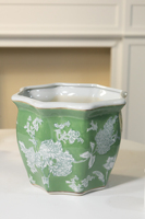 Pots à fleurs en porcelaine de style élégant vert frais, durables et écologiques pour une utilisation à la maison, sur le sol et dans les centres commerciaux, intérieur/extérieur