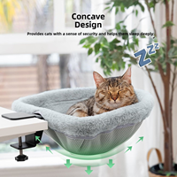 Coussin pour chat moderne réglable et pliable en flanelle, lavable, pour bureau, maison, intérieur, toutes saisons