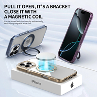 Pour iPhone 16 Pro Max étui Transparent magnétique rotatif support étui de protection Anti jaune 16 Plus 16 Pro clair pare-chocs couverture