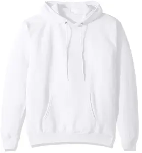 उच्च गुणवत्ता mens सफेद हूडि 100% कपास लंबी आस्तीन कस्टम पुरुषों की सादा स्वेटर hoodies ग्राहक खुद के लोगो