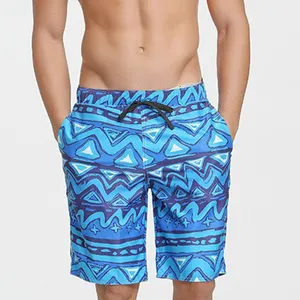 Mens Swim Shorts Trunks With Pocket Polyester Fabric Beach Board Shorts Sublimation Print Swimwear MOQ 100 Pcs