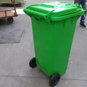 <b>Plastic</b> Trash Can 100L Wheeled Rectangular HDPE Recycling Indoor Outdoor Use - Product Image 3