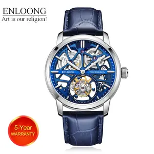 ENLOONG — montre-bracelet Tourbillon de luxe pour hommes, avec longue idée de cadeau, en acier inoxydable et saphir, OEM, 2021