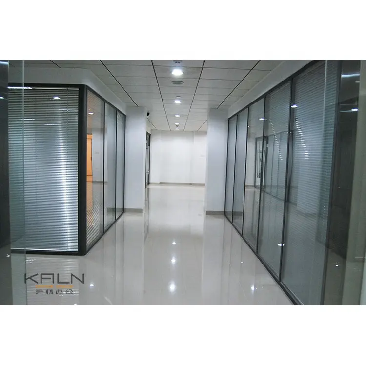 Provide Green Material Office Furniture Screen Glass Room Dividers Interior Partition Wall