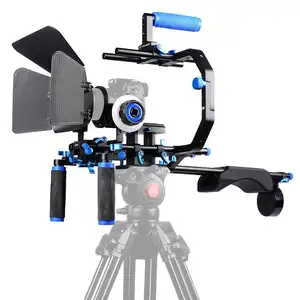 YELANGU D206 DSLR Handheld Camera Shoulder Mount Rig Kit + Follow Focus +Matte Box+C-arm Accessory For All DSLR