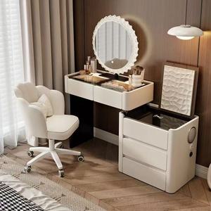 Light Luxury Bedroom <b>Dressing</b> <b>Table</b> Set with Mirror Chair and Storage - Product Image 2