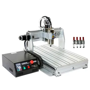 2200W 4 Eixo YOOCNC 6040Z Desktop CNC Máquina De Gravura 2200W USB/ PLT Porto Para PVC ABS PCB Madeira Alumínio Trabalho