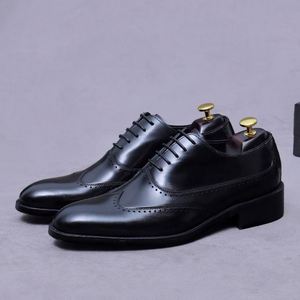 Chaussures habillées de luxe pour hommes, nouvelle collection, bout carré, à lacets, respirantes, pour le bureau, les occasions professionnelles et les mariages - Product Image 1