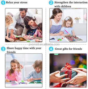 Dessin animé bricolage boîte-cadeau écoliers imprimer bricolage pointillage peinture par numéros porte-<span class=keywords><strong>crayon</strong></span> sac fourre-tout diamant peinture avec fermeture éclair - Product Image 5