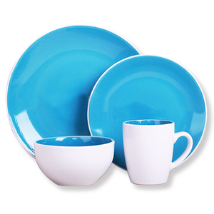 Juego de vajilla de cerámica, vajilla de dos tonos de forma redonda, 16 piezas, nuevo producto con nuevo diseño - Product Image 6