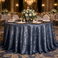 Nappe ronde jacquard à feuilles scintillantes haut de gamme, nappe de luxe pour mariage, banquet d'hôtel, fête d'anniversaire, vente en gros