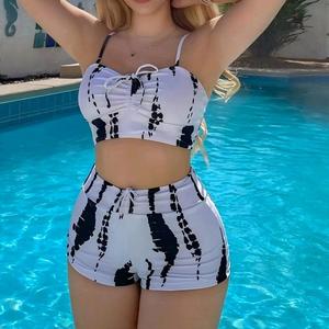 Impresso Flat Shorts Swimwear Beachwear 2023 Fatos De Banho Bonitos para As Mulheres - Product Image 1