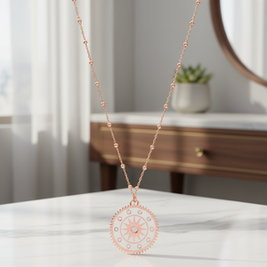 Collier en émail blanc de forme ronde de conception d'étoile bijoux en argent sterling 925 en gros turc - Product Image 3