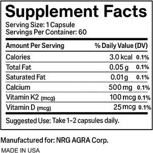 Vitamine D3 et Vitamine K2 de haute qualité à base de plantes, calcium en gélules molles, soutien de la santé osseuse et amélioration des fonctions cognitives - Product Image 2