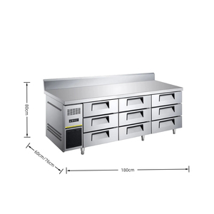 NE-1021 Triple Door Undercounter Commercial <b>Kitchen</b> Food Prep Work Table Refrigerator Freezer Backsplash Energy Star Digital - Product Image 4