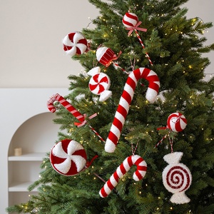Modern Simple New Red <strong>White</strong> Foam Candy Cane Lollipop Pendant <strong>Christmas</strong> <strong>Tree</strong> Ornaments Six Point Five by Nine Centimeter - Product Image 3
