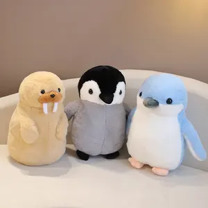 New Ocean Series Flauschige stehende Plüsch Pinguin Walross Puppe Tier puppe Benutzer definierte Plüsch tier Kuscheltier für Geschenke