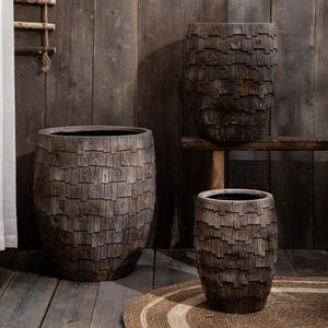 Écorce de vent soyeuse texturé <span class=keywords><strong>grand</strong></span> <span class=keywords><strong>Pot</strong></span> de fleur Kit boue de magnésium trous de fond jardinage café plantes vertes paradis des oiseaux <span class=keywords><strong>citronnier</strong></span> - Product Image 2