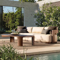 Ensemble de canapés de patio imperméable à l'eau 4 pièces en osier pour le salon en aluminium rotin ensemble de meubles d'extérieur avec foyer