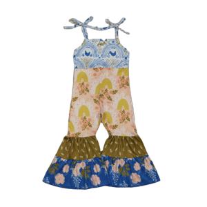 SR3582 RTS Mameluco para Bebé Niña con Estampado de Flores Arcoíris, Mameluco Rosa sin Mangas, Conjunto de Ropa de Dormir para Niños, Venta al por Mayor - Product Image 1