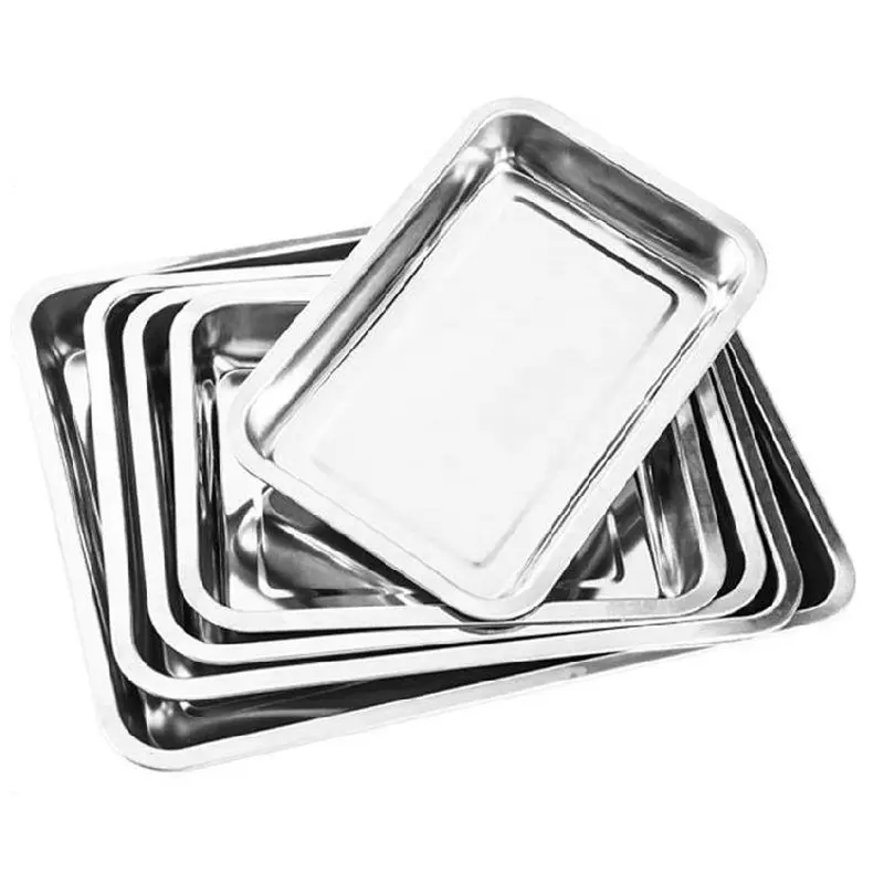 1/1 buffet dinner pan stainless steel food grade rectangle food tray plate square serving tray