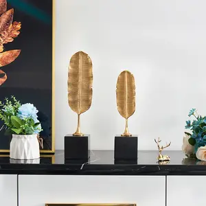 현대 창조적 인 잎 깃털 모양 금속 기타 홈 장식 럭셔리 홈 장식 장식품 금속 장식 홈