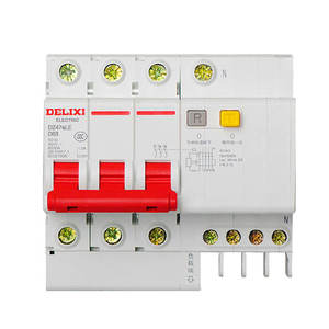 Disjoncteur triphasé quatre fils Delixi DZ47SLE avec dispositif de protection contre les fuites de type D 3P+N - Product Image 1