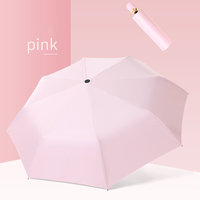 Parapluie semi-automatique ultra-léger en aluminium à trois plis, en fibre, double usage soleil et pluie