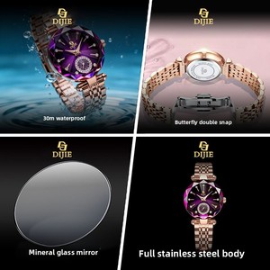Orologio da Polso al Quarzo di Lusso in Lega, Ecologico, da Donna, in Acciaio Inossidabile, con Taglio Diamantato, Profilo Ultra-Sottile 16mm 33mm, con Lancette - Product Image 2