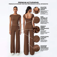 Ensemble 2 pièces personnalisé pour femme : T-shirt Hyrox et pantalon large taille haute – Vêtements de loisirs, sportifs et athlétiques – Fabricant