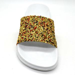 Espadrilles coulissantes pour femmes, Espadrilles à perles scintillantes vamp, vente en gros - Product Image 5