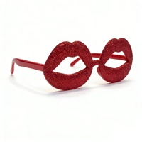 Lunettes de soleil amusantes et créatives en forme de lèvres rouges pour la Saint-Valentin et les fêtes - Lunettes décoratives amusantes