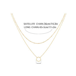 SEPT Fancy Gold Plated Edelstahl Double 2 Layer Choker Halskette für Frauen Lady Thin Chain Halsketten Schmuck - Product Image 4