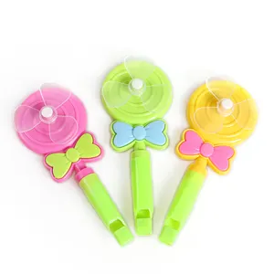 五颜六色的有趣的棒棒糖形状的风扇口哨塑料玩具礼品玩具为孩子
