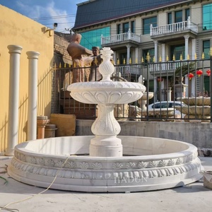 Fontaine d'eau <span class=keywords><strong>en</strong></span> marbre blanc naturel <span class=keywords><strong>de</strong></span> grande taille pour <span class=keywords><strong>jardin</strong></span> classique, à trois niveaux - Product Image 4