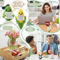 Poupées Amigurumi au Crochet Faits Main Personnalisées en Usine, Adorables Plantes d'Éveil Émotionnel, Cadeaux Décoratifs avec Étiquette Positive