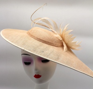 Millinery Nguồn cung cấp bên trang trí nhà thờ sinamay cơ sở lông fascinator hat với <span class=keywords><strong>headband</strong></span> - Product Image 1