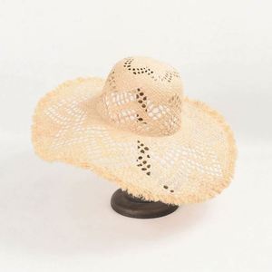 Female Hand Woven Hollow Raffia <b>Straw</b> <b>Hats</b> <b>Summer</b> Women Large Brim Dome Sunshade Beach <b>Straw</b> <b>Hat</b> - Product Image 3