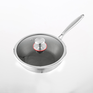 <span class=keywords><strong>Wok</strong></span> Grande Antiadherente de Acero Inoxidable con Diseño de Panal de Abeja, Capacidad de 18L, Compatible con Estufas de Gas, para Uso en Hoteles y Restaurantes, Sin Tapa - Product Image 5