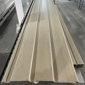 Film <span class=keywords><strong>de</strong></span> bois pour ventilation étanche personnalisé <span class=keywords><strong>de</strong></span> 12 pouces Panneau <span class=keywords><strong>de</strong></span> plafond en soffite uni en vinyle <span class=keywords><strong>PVC</strong></span> laminé pour l'avant-toit - Product Image 2