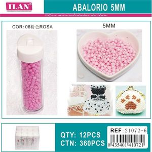 Ilan Abalorio Cuentas rosas de 5 mm para la elaboración de joyas - Product Image 3