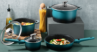 Casserole en aluminium antiadhésive avec revêtement en marbre durable et protection en silicone, ustensiles de cuisine directement du fabricant