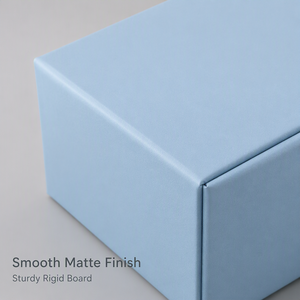 Boîte cadeau pliable magnétique de luxe A4 bleu ciel en carton recyclable avec ruban et nœud, finition mate, directement de l'usine pour la vente au <span class=keywords><strong>d</strong></span>étail - Product Image 2