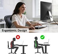 Support d'écran moderne pliable en acrylique, double couche, transparent, pour ordinateur, organisateur de bureau amovible