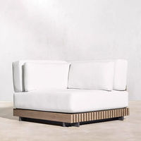 Ensemble de canapés d'extérieur en teck de luxe, design moderne, résistant à la rouille et à l'eau, mobilier de jardin pour villa, salon, cour