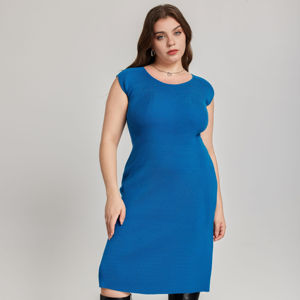 Abito Invernale da Donna Personalizzato 2026 in Maglia Testurizzata, Vestito Autunnale ODM Traspirante al Ginocchio, Aderente e Semplice, Taglie Forti - Product Image 1