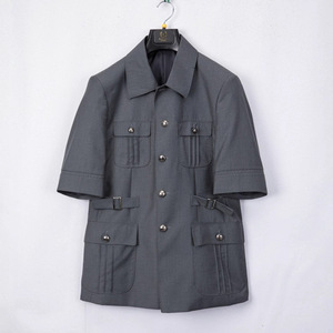 Completo da Uomo Grigio Multi-Tasca a Maniche Corte, 2 Pezzi, Vestibilità Slim, <span class=keywords><strong>Blazer</strong></span> Formale con Risvolto e Bottoni, con Pantaloni per Lavoro Quotidiano - Product Image 6